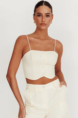 Straight Neck Cropped Top Oat