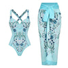 Floral Print Flared Skirt Swimsuit Set