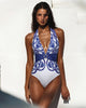 V Neck Print Two Piece Swimsuit Set