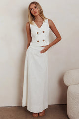 A-Line Maxi Skirt Off White