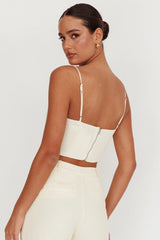 Straight Neck Cropped Top Oat