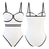 Polka Dot Print One Piece Swimsuit Set