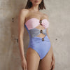 Gilding Bead Decoration Hollow-out knot Wrap Skirt Swimsuit Set