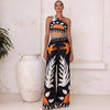 One-shoulder High-waisted Printed Two-piece Swimsuit Set