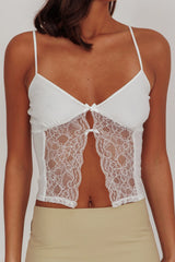 Lace Babydoll Top White