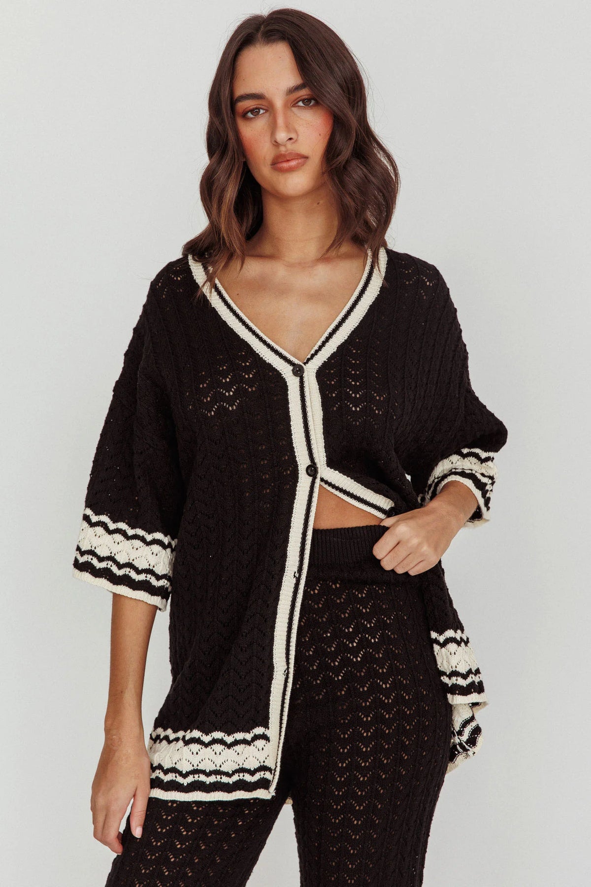 Cotton Relaxed Knit Shirt Black