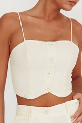 Straight Neck Cropped Top Oat