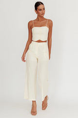 Straight Neck Cropped Top Oat