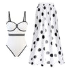 Polka Dot Print One Piece Swimsuit Set