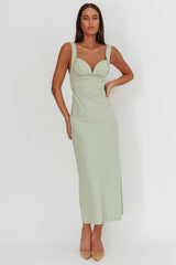 Matcha color Maxi Dress