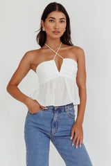 Halter Neck Cami Top Off White