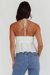 Halter Neck Cami Top Off White