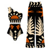 One-shoulder High-waisted Printed Two-piece Swimsuit Set