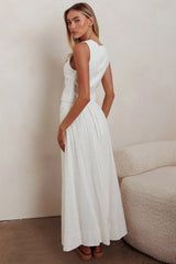 A-Line Maxi Skirt Off White
