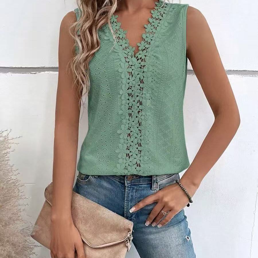 New Summer Women's Hollow Lace Camisole Top