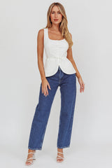 Square Neck Top White