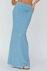 Textured Midi Skirt Blue